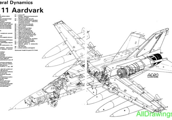 General Dynamics F-111 чертежи (рисунки) самолета